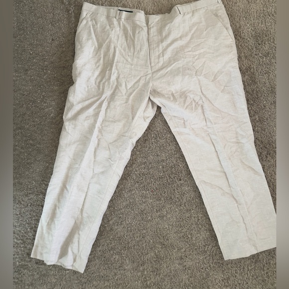 Perry Ellis Other - New Men’s Perry Ellis Linen Blend Slacks Pants Size 54 32 Inseam Grey White